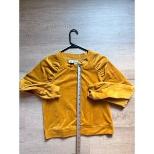 Anthropologie Saturday Sunday Kamira Ruched Sweatshirt GOLD Size XS‎